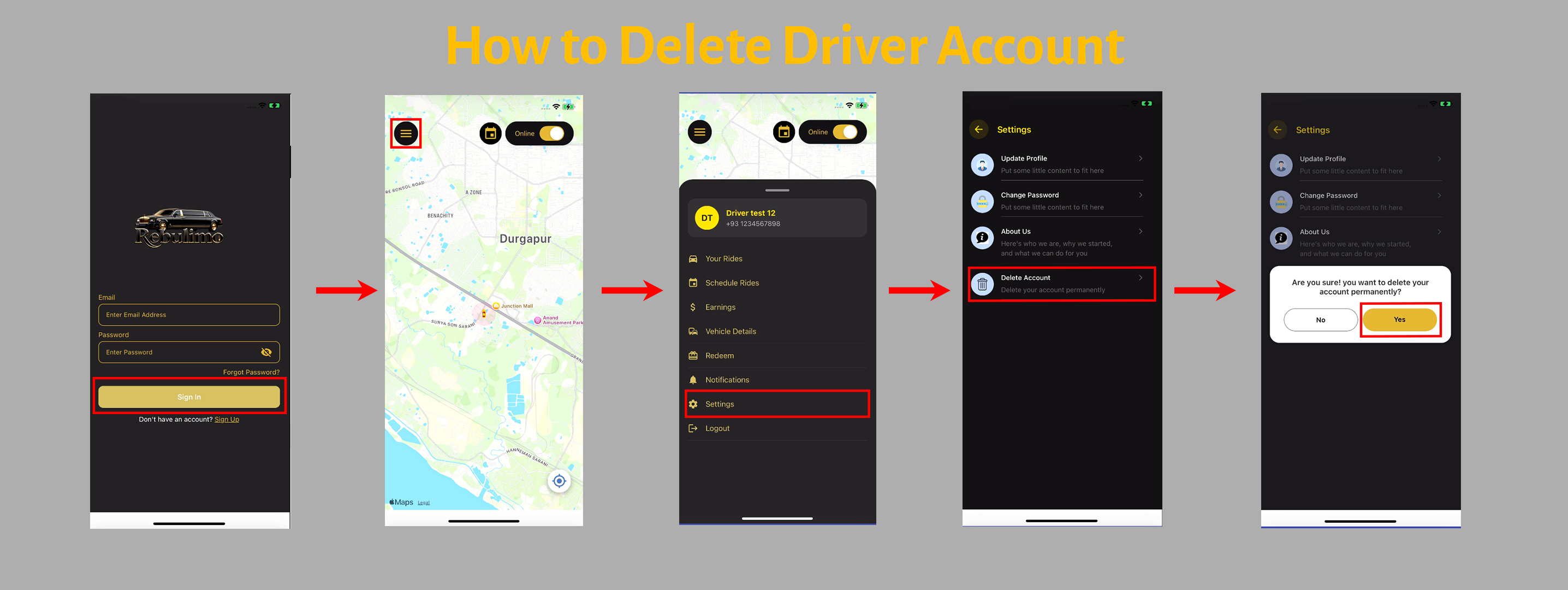 Driver Account Deletion Image
